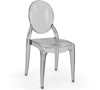 Chaise de Salle à Manger Transparente - Style Victoria Ghost Gris transparent