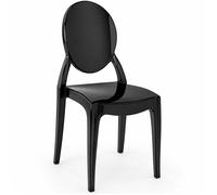 Chaise de Salle à Manger Transparente - Style Victoria Ghost Noir