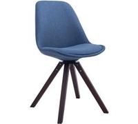 Chaise de salle à manger Troyes Pivotante en Tissu Piètement Carré , Bleu/Noyer