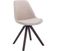 Chaise de salle à manger Troyes Pivotante en Tissu Piètement Carré , Crème/Noyer G