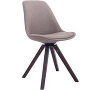 Chaise de salle à manger Troyes Pivotante en Tissu Piètement Carré , Taupe/Noyer G