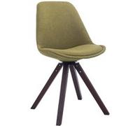 Chaise de salle à manger Troyes Pivotante en Tissu Piètement Carré , Vert/Noyer G