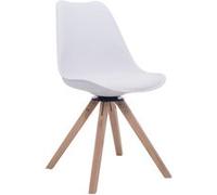 Chaise de salle à manger Troyes Pivotante Piétement en Forme Carrée , Blanc /Nature G