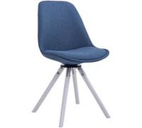 Chaise de salle à manger Troyes Pivotante Tissu Pieds Rond , Bleu/Blanc
