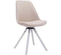 Chaise de salle à manger Troyes Pivotante Tissu Pieds Rond , Crème/Blanc G