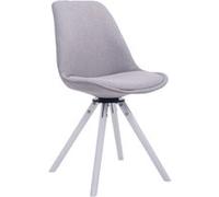 Chaise de salle à manger Troyes Pivotante Tissu Pieds Rond , Gris/Blanc G