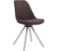 Chaise de salle à manger Troyes Pivotante Tissu Pieds Rond , Marron/Blanc Piètement Blanc G