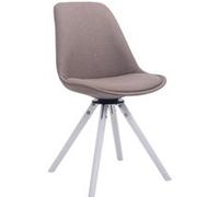 Chaise de salle à manger Troyes Pivotante Tissu Pieds Rond , Taupe/Blanc G