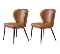 Chaise de Salle à Manger - VASAGLE - Moderne Mi-siècle - Lot de 2 - Marron Caramel