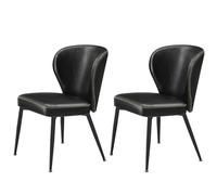 Chaise de Salle à Manger - VASAGLE - Moderne Mi-siècle - Noir d'Encre - Lot de 2 - PU avec Coutures