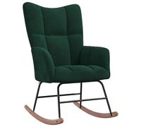 Chaise de salle à manger vert foncé en velours avec balançoire, structure | Siège rembourré en mousse, accoudoirs de 60,5 cm, largeur d'assise 47 cm, charge maximale 110 kg