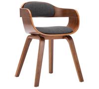 Chaise de salle à manger - VIDAXL - Gris foncé - Tissu et bois courbé