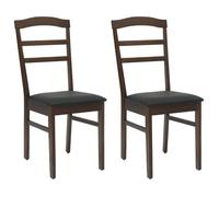 Chaise de salle à manger vintage - vidaXL - Marron clair et noir - Bois de caoutchouc massif - 36x45,5x93,5 cm