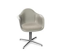 Chaise de Salle à Manger Vitra Eames DAL en Fibre de Verre avec Coussin D'assise, Coloris Terre D'ombre brute/Damier/ Chrome