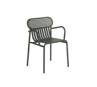 Chaise de salle à manger WEEK-END avec accoudoirs, en verre Vert