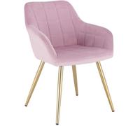 Chaise de Salle à Manger WOLTU - Rose - Pied en métal - Rembourrée en Velours