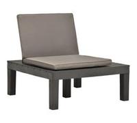 vidaXL Chaise longue de jardin avec coussin d'assise Plastique Anthracite