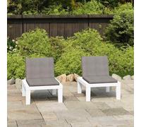 vidaXL Chaises de jardin avec coussins 2 pcs. Plastique blanc