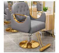 Chaise de Salon hydraulique pivotante pour Coiffure avec accoudoirs et Repose-Pieds en Chrome,Gris,A