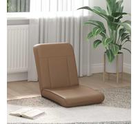Chaise de sol Cappuccino en cuir synthétique 50 x 73 x 60 cm, réglable, pliable, avec dossier rembourré, idéale pour le yoga, la lecture, le jeu, le bureau et peu encombrant