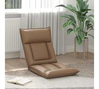 Chaise de sol Cappuccino en cuir synthétique - 55 x 61 x 70 cm - Réglable - Avec dossier rembourré - Pliable - Peu encombrant - Pour le jeu, le yoga, la lecture, le bureau et le salon