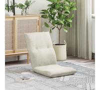 Chaise de sol en velours crème avec dossier réglable à 90 à 180 degrés, 46 x 50 x 61 cm, pliable, rembourrée, ergonomique, pour yoga, lecture, jeu, bureau, salon et méditation