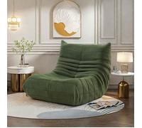 Chaise de sol, Fauteuil Paresseux avec Dossier, Lazy Canapé Individuel Canapé de Sol, avec Mousse Confortable Haute densité, Vert