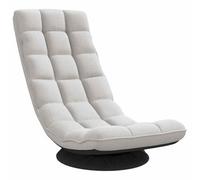 Chaise de sol pivotante, gris nuage, avec housse en tissu, 70 x 51 x 79 cm, rembourrée, réglable, pliable, pour yoga, jeu, lecture, bureau, ergonomique, peu encombrant, confortable