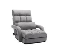 VEVOR Chaise de sol pliante, fauteuil de sol à 5 positions réglables et support dorsal, chaise de canapé avec accoudoirs pour adultes, canapé-lit avec coussin de dossier pour salon et chambre, gris