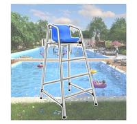 Chaise de surveillance réglable en acier inoxydable avec échelle - Poste d'observation robuste en bord de piscine pour une sécurité optimale, idéal pour les installations aquatiques et les m