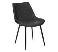 Chaise de Table Assise Gris Ardoise et Pieds en métal - Atmosphera