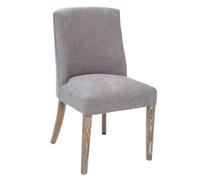 Chaise de Table Assise Grise et Pieds en Bois d' Hévéa - Atmosphera