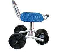 Chaise de terrain mobile avec chariot à outils relevable, siège de plantation sur roulettes pour jardinage, tabouret de jardinier en plein air pour bricolage et petits outils de jardin