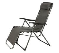 CHAISE DE TERRASSE RÉGLABLE Relax anthracite/noire pliable de jardin