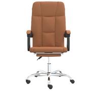 Chaise de travail/À Domicile Brun - Fauteuil inclinable de bureau Marron Similicuir,63x59x(114,5-124)cm 15 Kg 407113 5843327