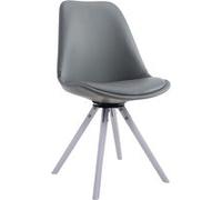 Chaise de visiteur Calais pivotante pieds ronds blanc - Assise Gris