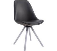 Chaise de visiteur Calais pivotante pieds ronds blanc - Assise Noir