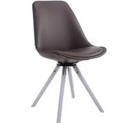 Chaise de visiteur Calais pivotante pieds ronds blanc - Siège couleur Marron G
