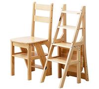 Chaise D'échelle Pliante en Bois Massif