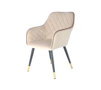 Chaise Déco en Velours Amino 86cm Beige & Or