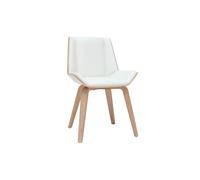 Chaise design blanc et bois clair MELKIOR