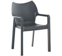CLP Chaise de jardin empilable Diva – résistante aux intempéries et UV – 160 kg – Gris foncé