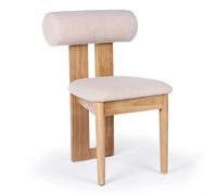 Chaise Design en Tissu Bouclette Jasper 79cm Beige