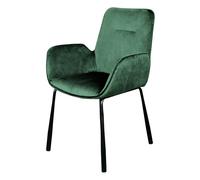Chaise Design en Velours Eliot 87cm Vert