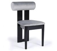 Chaise Design en Velours Jasper 79cm Gris & Noir