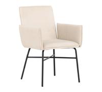 Petra chaise de salle à manger avec accoudoirs velours beige.