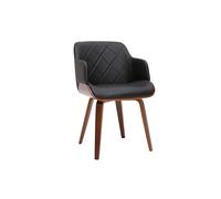 Chaise design noir et bois foncé LUCIEN