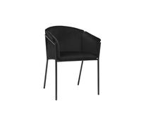 Chaise design noire en tissu velours et métal BRIANE