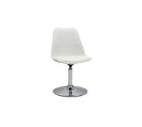 Chaise design pivotante blanche et métal chromé STEEVY V2