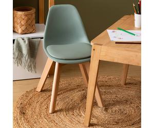 Chaise Design Scandinave Pieds Hêtre - Baya Vert Clair TU